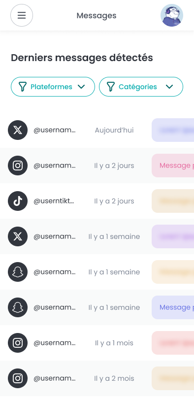 messages preview